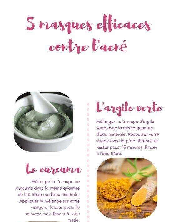 5 MASQUES CONTRE L'ACNÉ #Soinvisage #Skincare #skin #Routinevisage #Acné #Peau