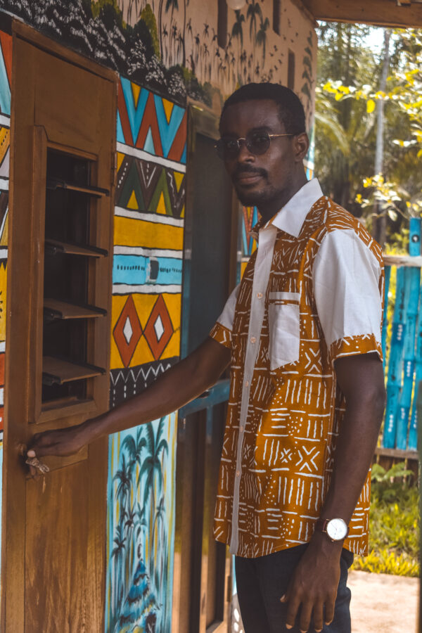 Chemise manche courte en pagne Woodin