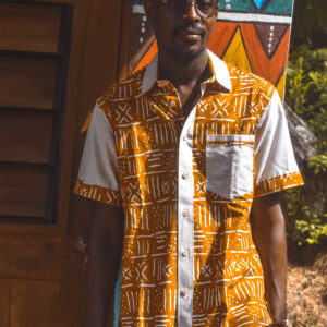 Chemise manche courte en pagne Woodin