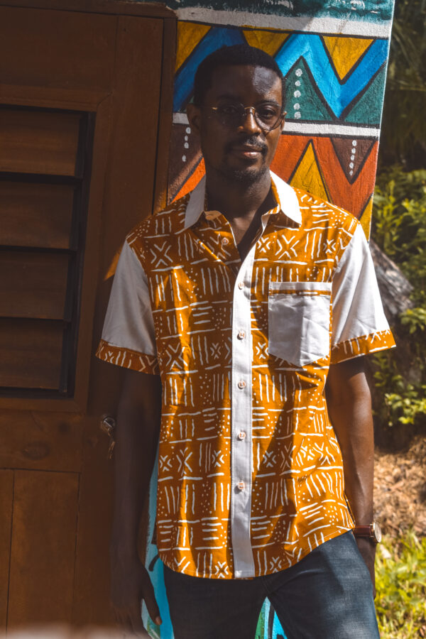 Chemise manche courte en pagne Woodin